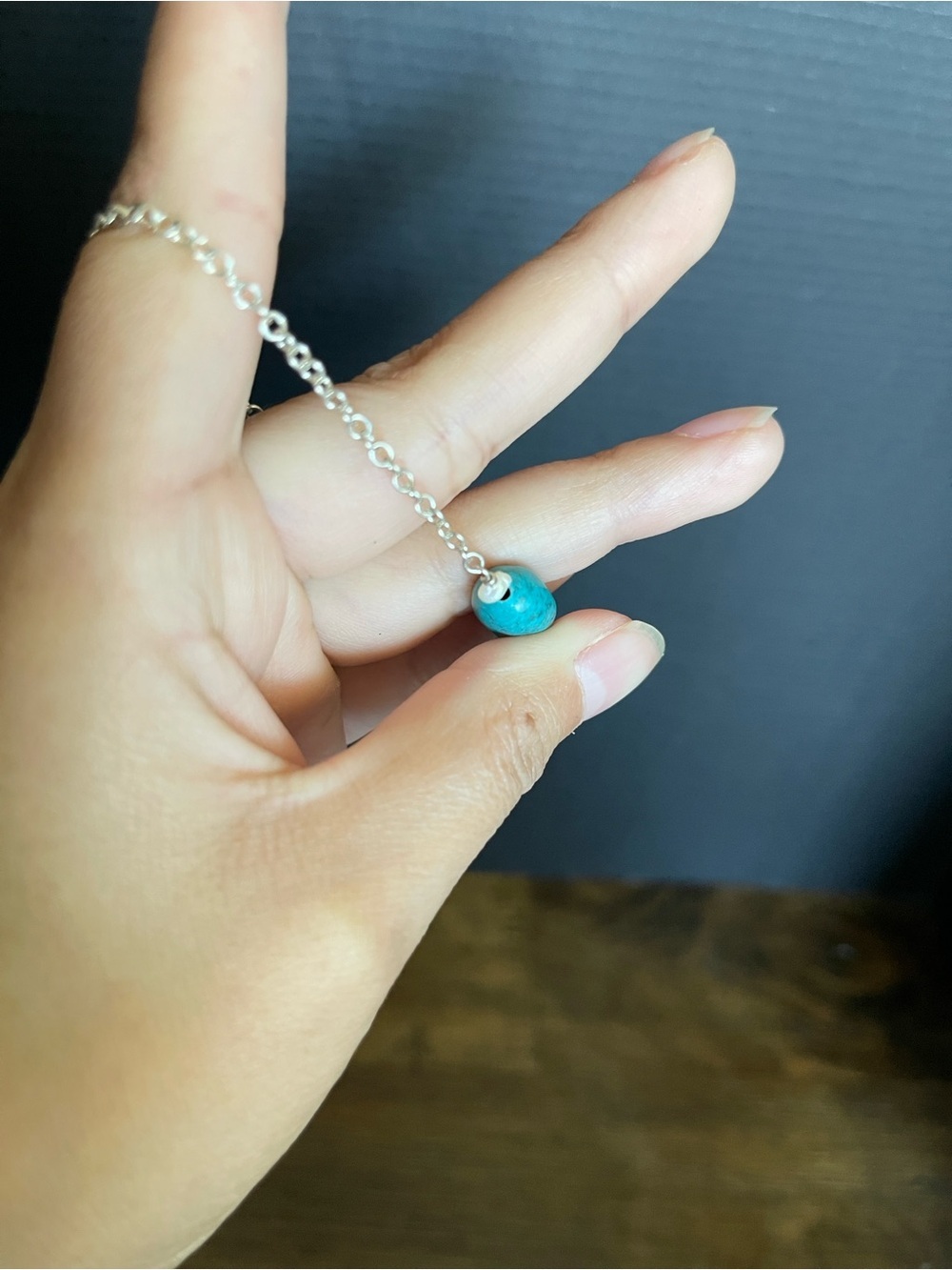 Sterling silver authentic turquoise and pearl bracelet 7 inches - Picture 4 of 6